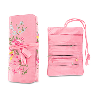 Schmuck-Reiseetui with Flowers Pink