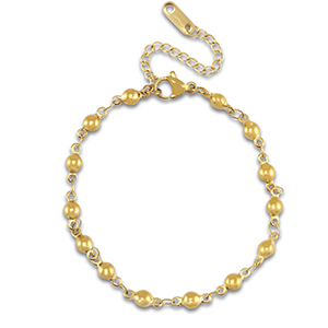 Stainless Steel - Rostfrei Stahl Armb&auml;nder Ball Gold