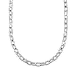 Stainless Steel - Rostfrei Stahl Gliederkette Twisted Silver