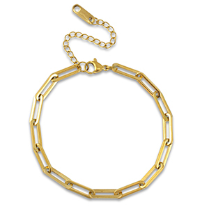 Stainless Steel - Rostfrei Stahl Gliederarmband Gold