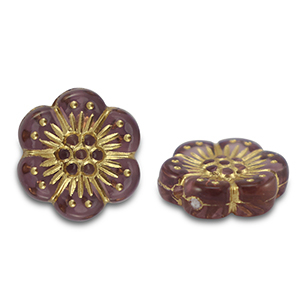 Perlen Acryl Flower Mauve-taupe-gold