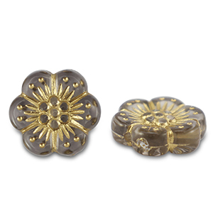 Perlen Acryl Flower Grey-gold