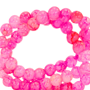 Glas Perlen 4 mm meliert Pink