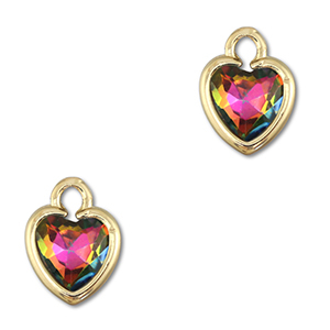 Anh&auml;nger aus Kristallglas Heart AB coating-gold