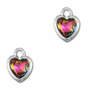 Anh&auml;nger aus Kristallglas Heart AB coating-silver