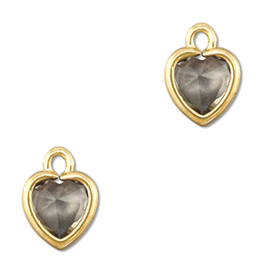 Anh&auml;nger aus Kristallglas Heart Light grey-gold