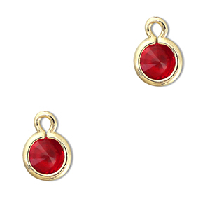Anh&auml;nger aus Kristallglas Round Red-gold