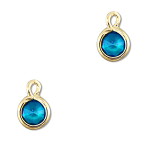 Anh&auml;nger aus Kristallglas Round Blue-gold