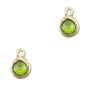 Anh&auml;nger aus Kristallglas Round Green-gold