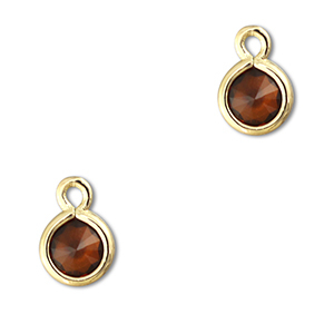 Anh&auml;nger aus Kristallglas Round Orange brown-gold