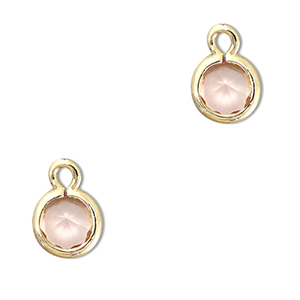 Anh&auml;nger aus Kristallglas Round Peach-gold