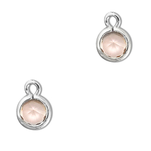 Anh&auml;nger aus Kristallglas Round Peach-silver