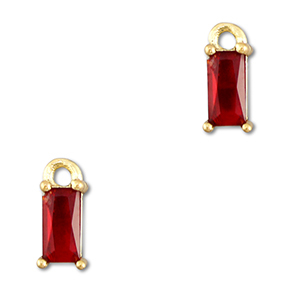Anh&auml;nger aus Kristallglas Rectangle Red-gold