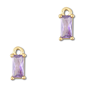 Anh&auml;nger aus Kristallglas Rectangle Light lilac-gold