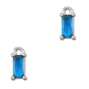Anh&auml;nger aus Kristallglas Rectangle Blue-silver
