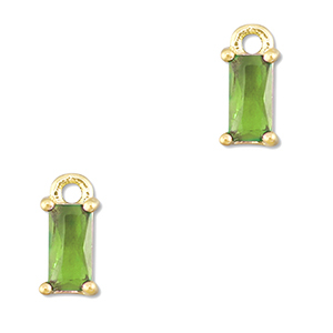 Anh&auml;nger aus Kristallglas Rectangle Green-gold