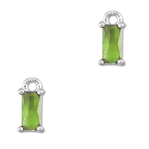 Anh&auml;nger aus Kristallglas Rectangle Green-silver
