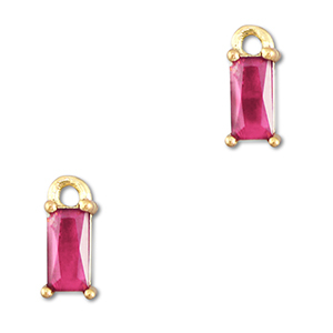 Anh&auml;nger aus Kristallglas Rectangle Dark pink-gold