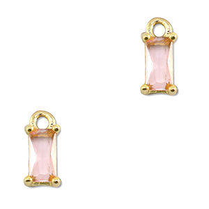 Anh&auml;nger aus Kristallglas Rectangle Peach-gold