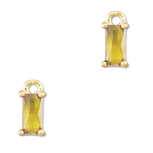 Anh&auml;nger aus Kristallglas Rectangle Yellow-gold