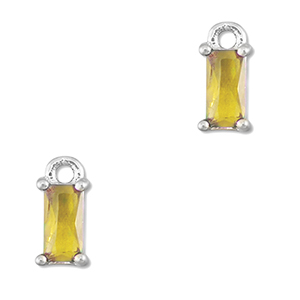 Anh&auml;nger aus Kristallglas Rectangle Yellow-silver