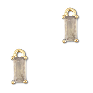 Anh&auml;nger aus Kristallglas Rectangle Light grey-gold