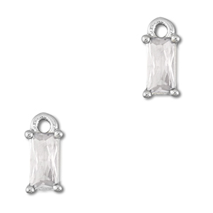 Anh&auml;nger aus Kristallglas Rectangle Transparent-silver