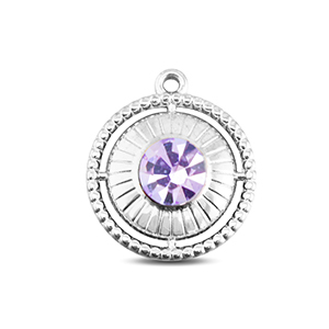 BY31&reg; Anh&auml;nger aus Stainless Steel - Rostfreiem Stahl Rount with Ring Silver-light lilac
