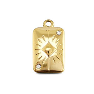 BY31&reg; Anh&auml;nger aus Stainless Steel - Rostfreiem Stahl Card Diamond Gold