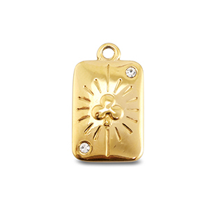 BY31&reg; Anh&auml;nger aus Stainless Steel - Rostfreiem Stahl Card Clover Gold