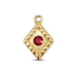 BY31&reg; Anh&auml;nger aus Stainless Steel - Rostfreiem Stahl Rhombus Gold-ruby red