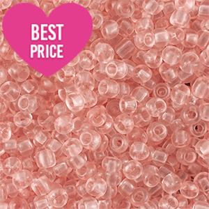 Rocailles Perlen Glas 12/0 (2mm) Transparent light peach pink