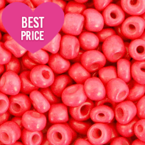 Rocailles Perlen Glas 8/0 (3mm) Coral red