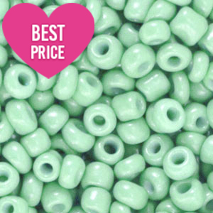 Rocailles Perlen Glas 8/0 (3mm) Spring bud green