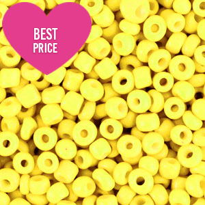 Rocailles Perlen Glas 8/0 (3mm) Bold neon yellow