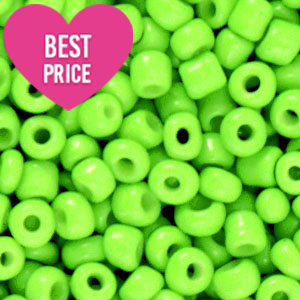 Rocailles Perlen Glas 12/0 (2mm) Neon lime green