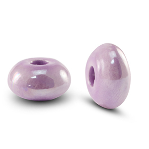 Perlen Griechische Keramik DQ Rondell Lavender purple