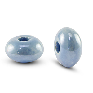 Perlen Griechische Keramik DQ Rondell Brisk blue