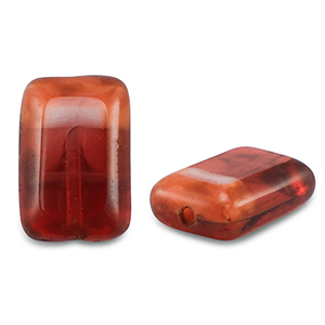 Tschechische Perlen TCB Rectangle 12x8mm Transparent red-vintage pink