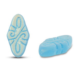 Tschechische Perlen Arabesque 19x9mm Light blue-frosted