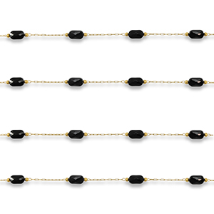 Zubeh&ouml;r aus Stainless Steel - Rostfreiem Stahl Gliederkette Oval Gold-black