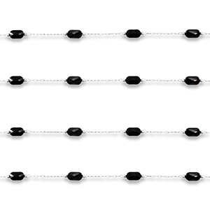 Zubeh&ouml;r aus Stainless Steel - Rostfreiem Stahl Gliederkette Oval Silver-black