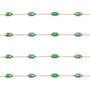 Zubeh&ouml;r aus Stainless Steel - Rostfreiem Stahl Gliederkette Oval Gold-green