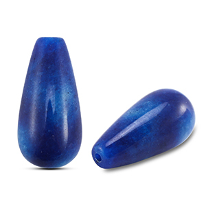 Perlen Naturstein Quarz Drop Blue