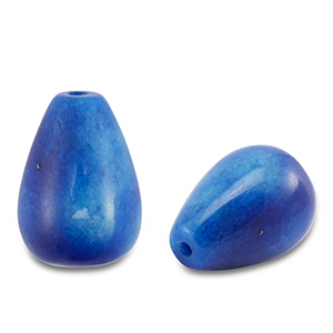 Perlen Naturstein Quarz Drop Blue