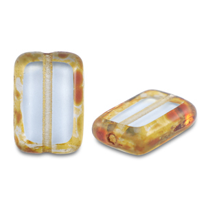Tschechische Perlen TCB Rectangle 12x8mm Transparent-light blue