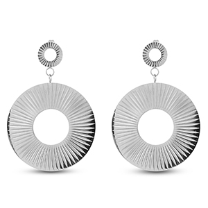 Stainless Steel - Rostfrei Stahl Ohrringe / Ohrstecker Round Silver
