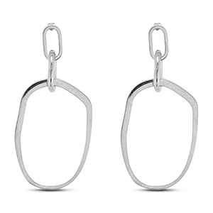 Stainless Steel - Rostfrei Stahl Ohrringe / Ohrstecker Irregular Silver