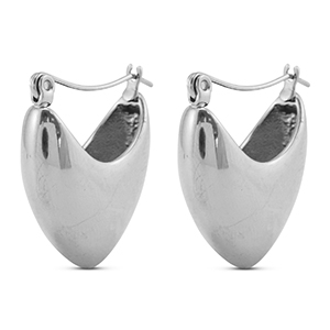 Stainless Steel - Rostfrei Stahl Ohrringe / Creolen Heart Silver
