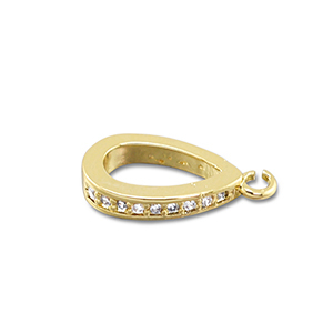 TQ Metall Brass Anh&auml;nger Oval with Loop Gold